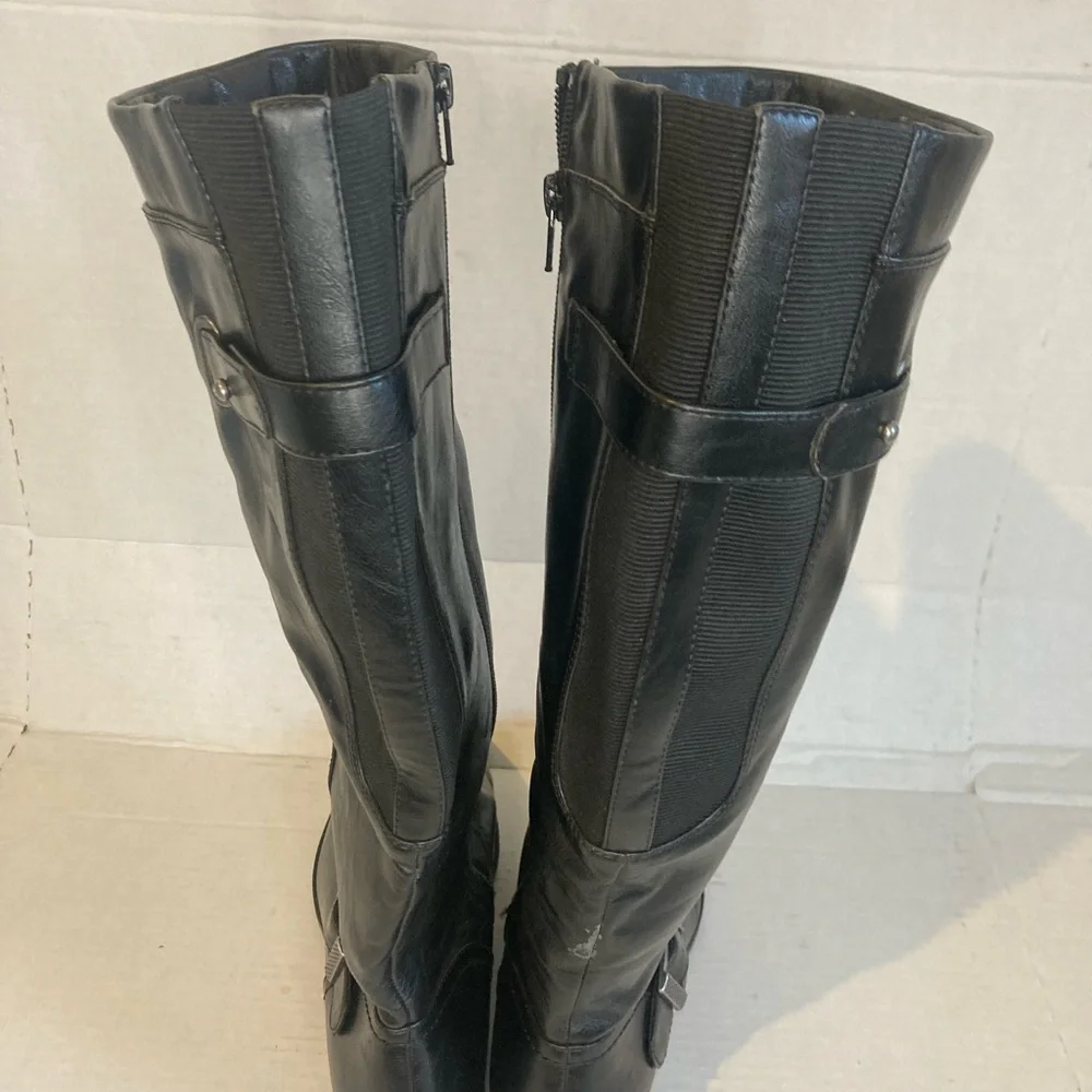 Kim Rogers Woman Black Leather Knee-High Jax Boots Size 10M